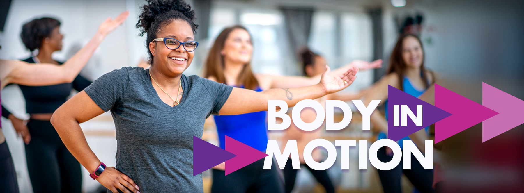 Women of all races during an aerobic class